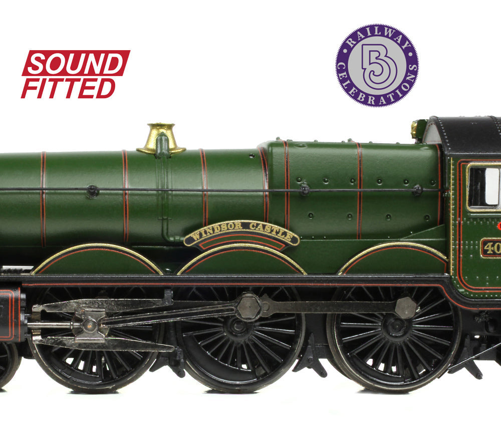 GWR 4073 'Castle' 4082 'Windsor Castle' GWR Lined Green (Shirtbutton) Steam Locomotive - DCC Sound