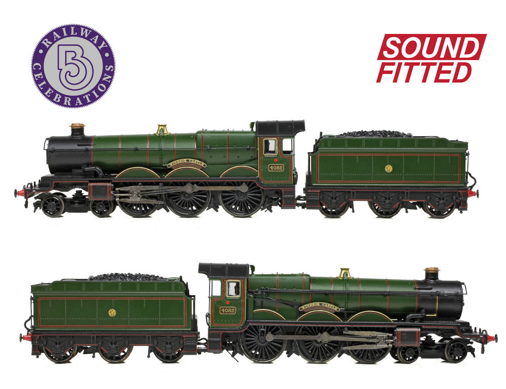 GWR 4073 'Castle' 4082 'Windsor Castle' GWR Lined Green (Shirtbutton) Steam Locomotive - DCC Sound
