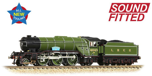 LNER V2 4843 'Kings Own Yorkshire Light Infantry' LNER Lined Green Steam Locomotive - DCC Sound