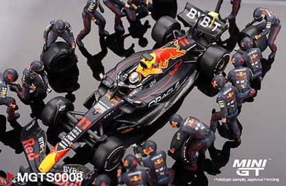 MGTS0008 Red Bull RB18 S.Perez 2022 Abu Dhabi GP Pit Crew Set Ltd Ed. (Inc.Car)