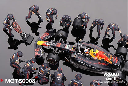 MGTS0008 Red Bull RB18 S.Perez 2022 Abu Dhabi GP Pit Crew Set Ltd Ed. (Inc.Car)