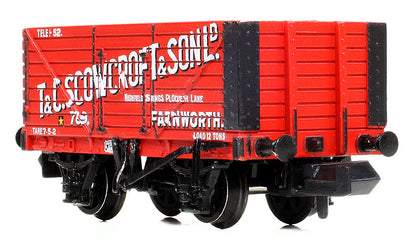 8 Plank Wagon End Door 'T & C. Scowcroft & Son Ltd' Red No.789