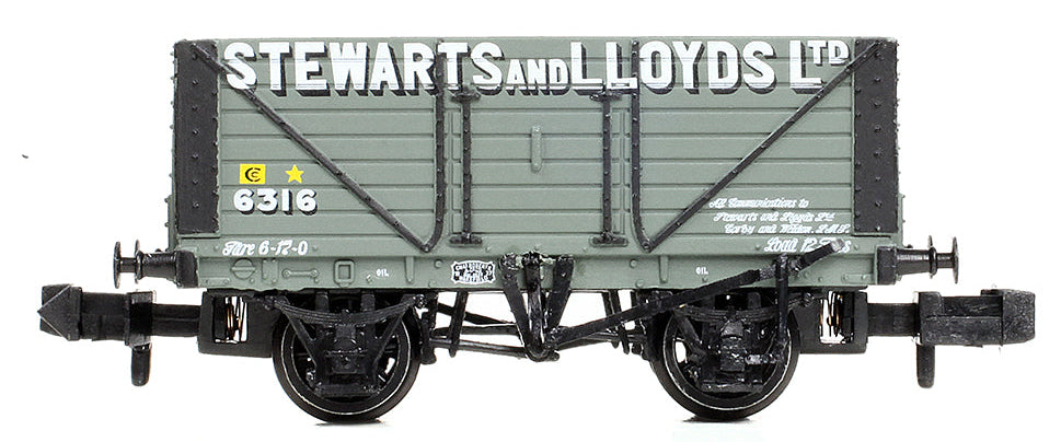 377-150C 8 Plank Wagon Fixed Ends 'Stewarts & Lloyds Ltd' Grey No.6316