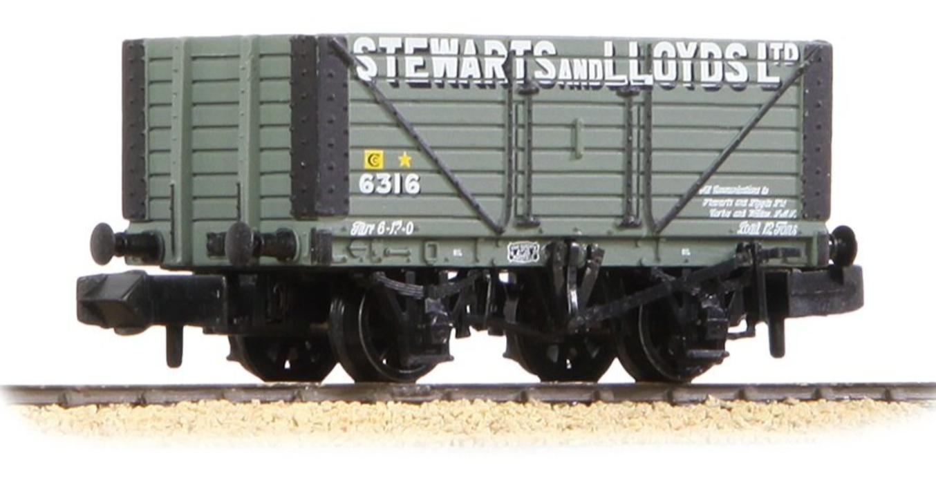 377-150C 8 Plank Wagon Fixed Ends 'Stewarts & Lloyds Ltd' Grey No.6316
