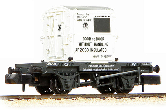 377-327B Conflat Wagon GWR Grey with AF Container GWR White No.39230