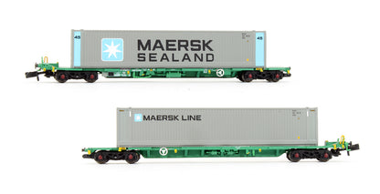 Pre-Owned Intermodal Bogie Wagons With 45ft 'Maersk line' & 'Maersk Sealand Containers