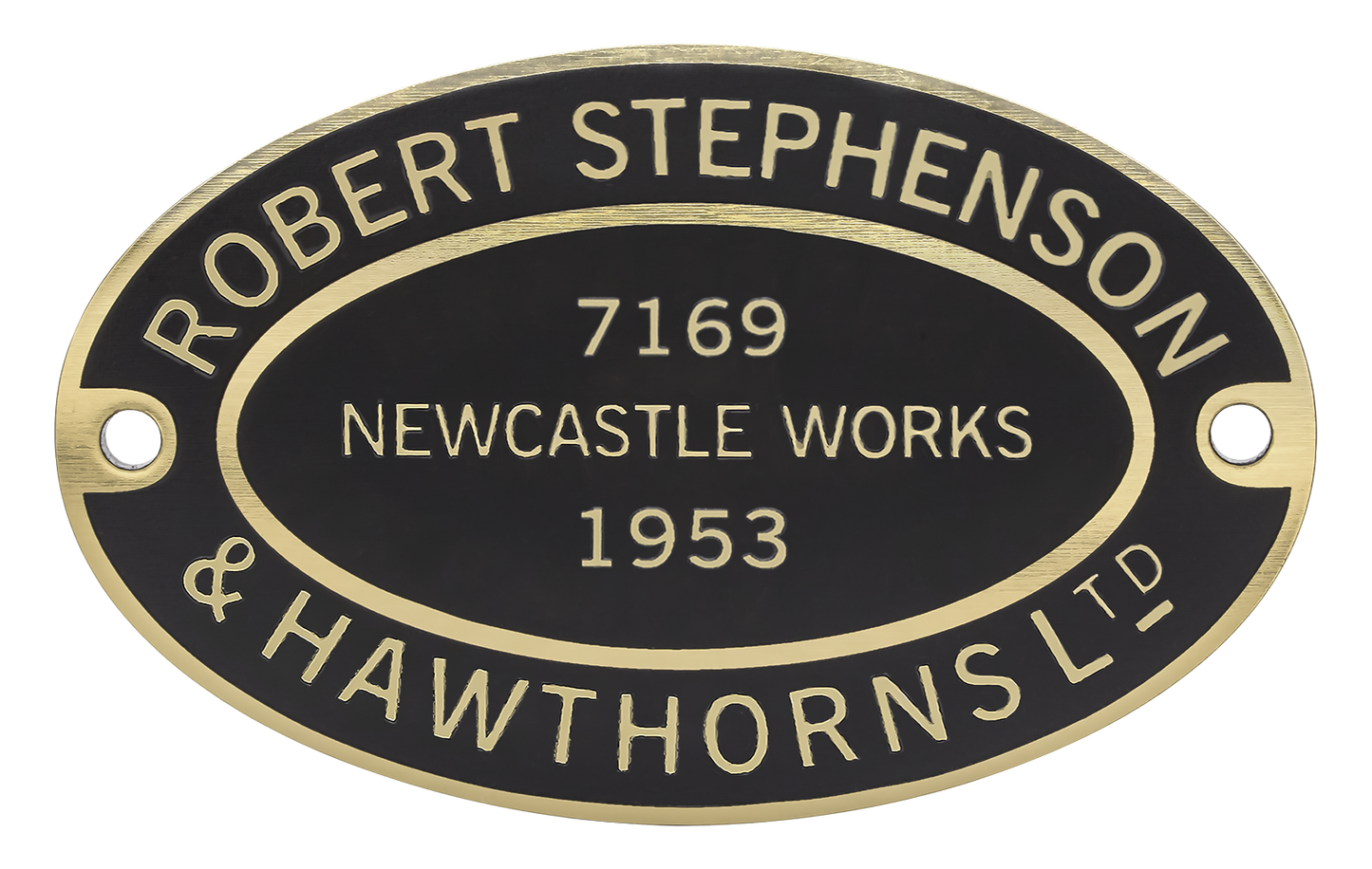 Robert Stephenson & Hawthorns Worksplate Third Size Replica - 7169 Mech Navvies