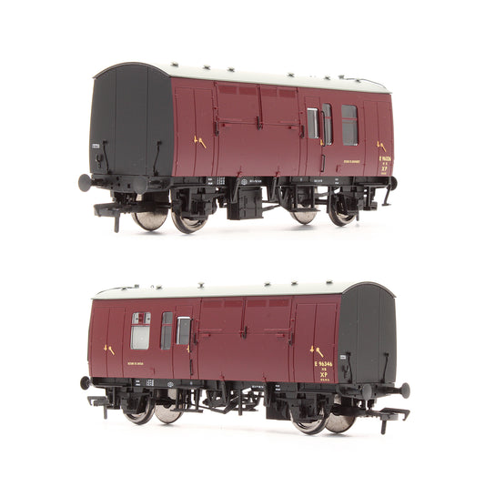 Pre-Owned 38-525Y BR MK1 Horse Box Twin Pack Maroon (ER) - Exclusive Edition