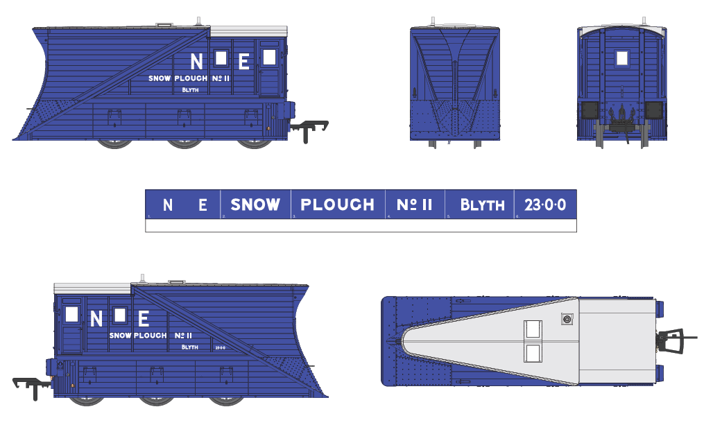 Pair of 2 NER Snowploughs 11 & 12 LNER Blue