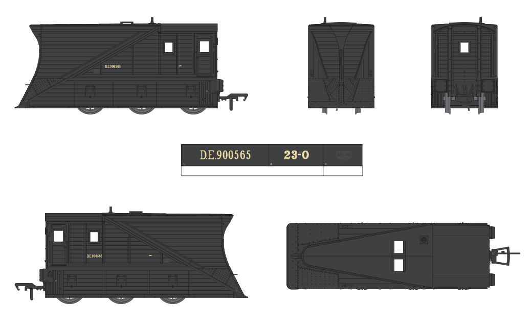 Pair of 2 NER Snowploughs DE900565 & DE900566 BR Departmental Black