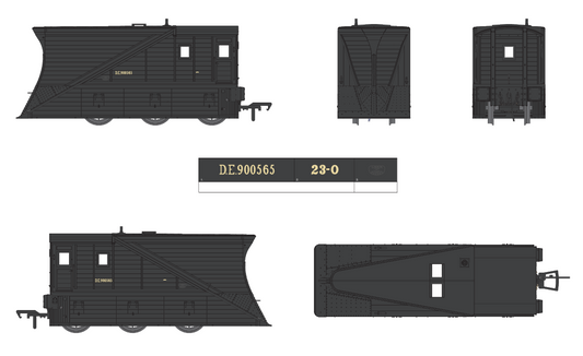 Pair of 2 NER Snowploughs DE900565 & DE900566 BR Departmental Black