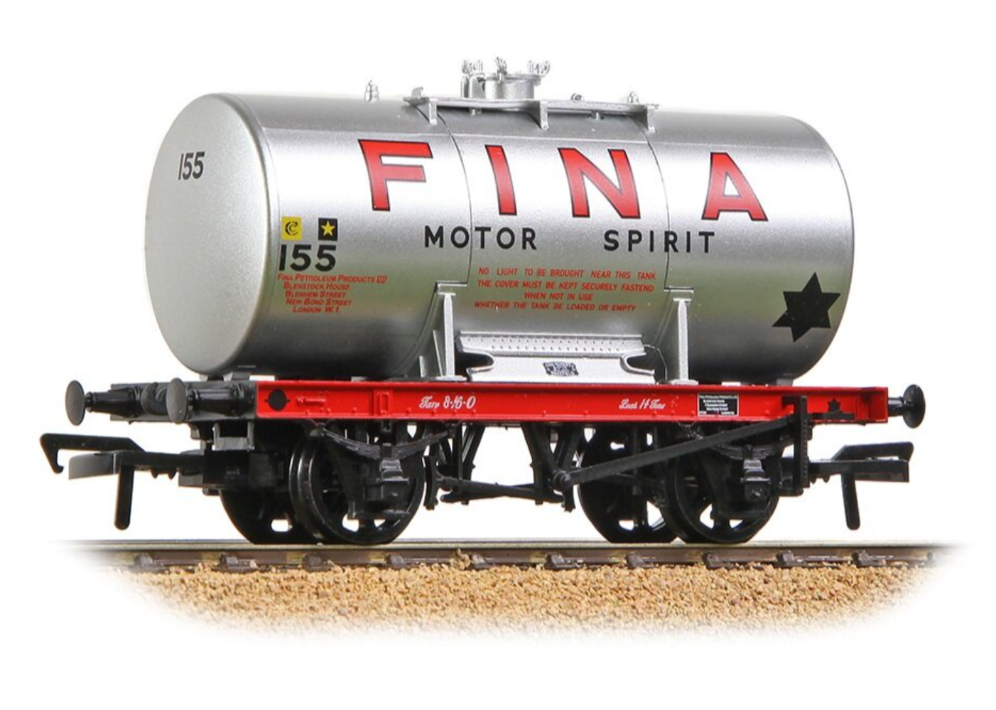 14T Anchor-Mounted Tank Wagon 'Fina' Silver No.155