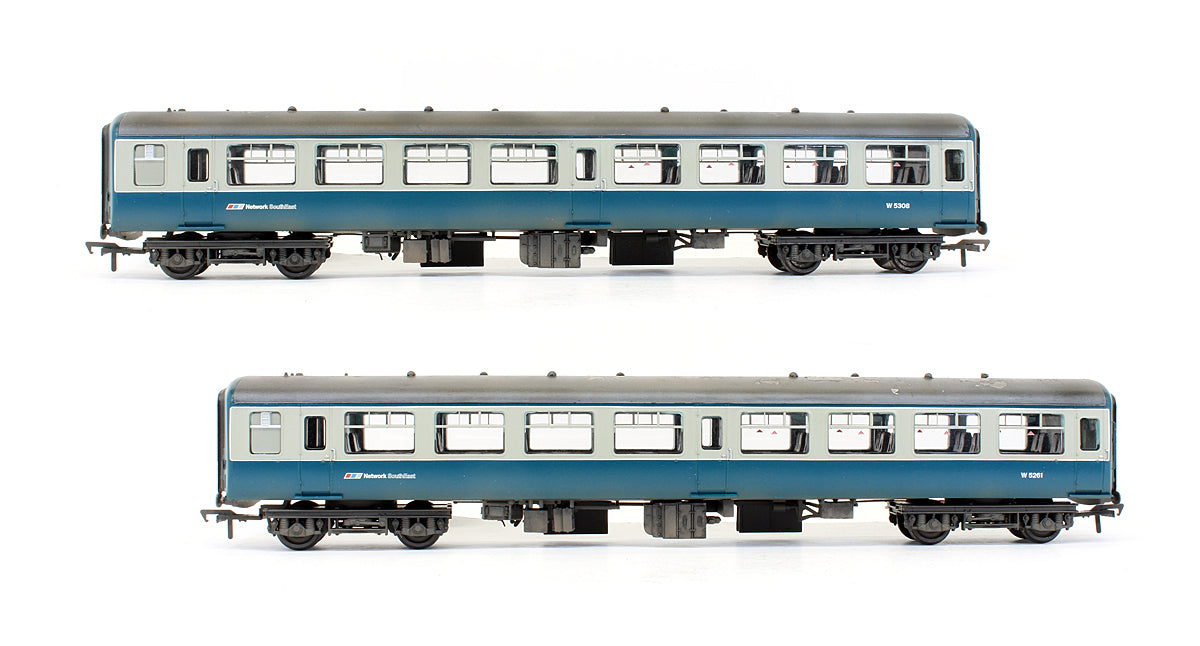 Pre-Owned MK2 TSO Two Coach Set Blue & Grey Network Southeast - Custom Weathered - Exclusive Edition