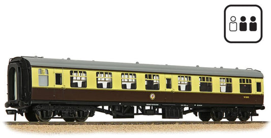 BR Mk1 TSO Tourist Second Open BR (WR) Chocolate & Cream W3802 - Fitted Passengers