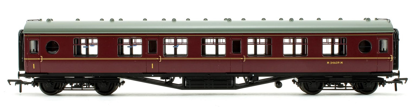 Pre-Owned LMS 60 ft Porthole Corridor Composite BR Maroon Coach M24639M