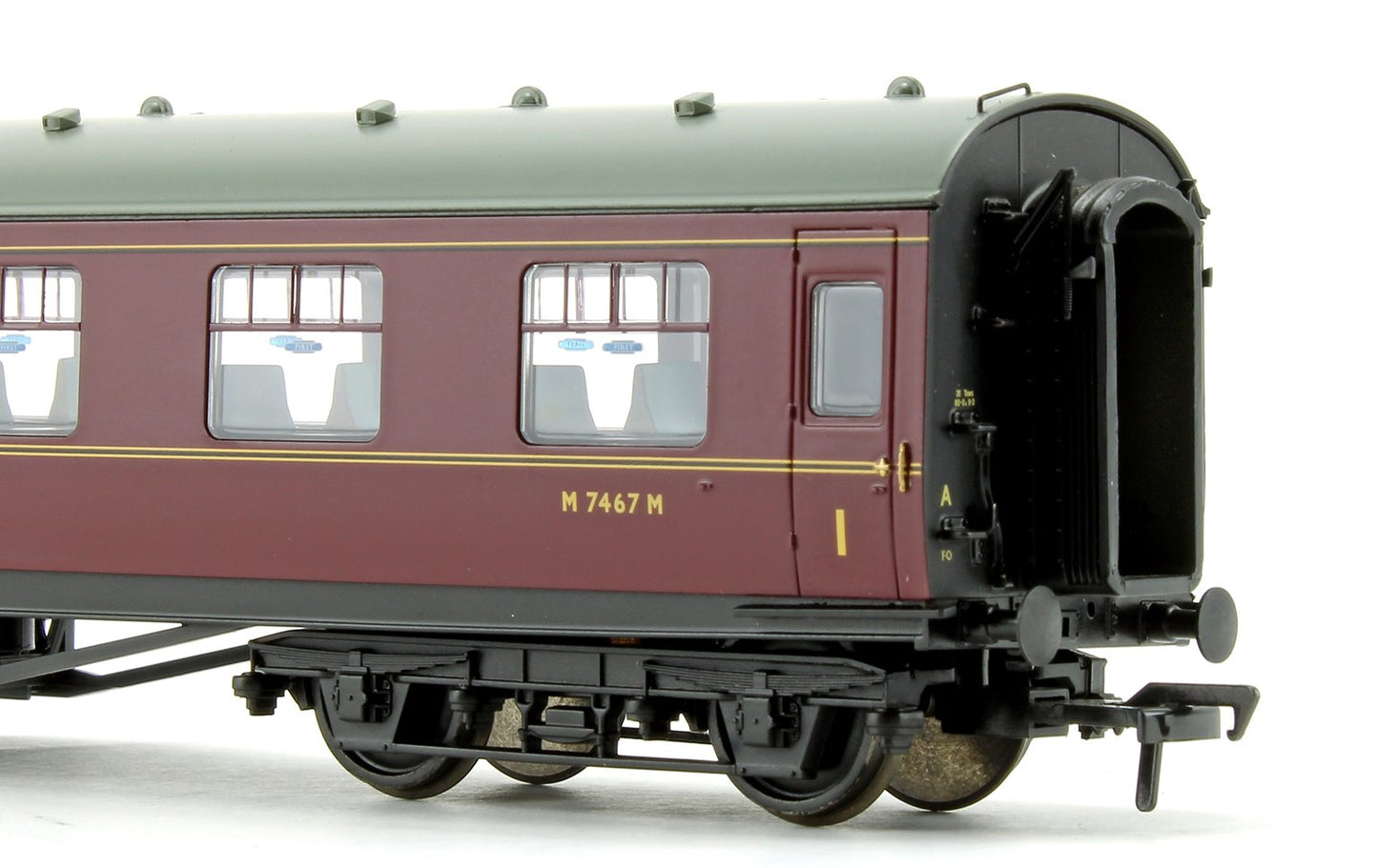 Pre-Owned LMS 60 ft Porthole Open Vestibule BR Maroon Coach M7467M
