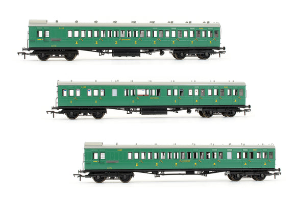 Pre-Owned Rake of 3 SE&CR Southern Railway Malachite Green 60' Birdcage Coaches