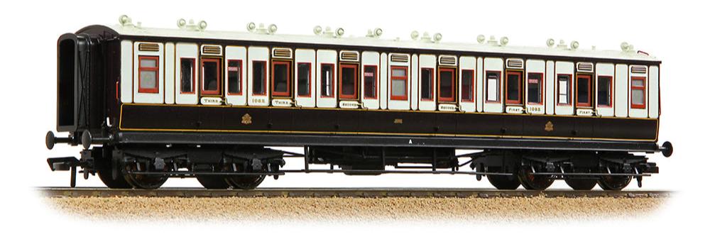 LNWR 50ft Arc Roof Tri-Composite Corridor LNWR Dark Claret & White No.1082