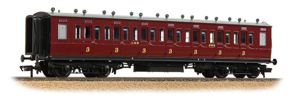 LNWR 50ft Arc Roof Third Corridor LMS Crimson Lake No.2334