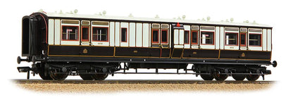 LNWR 50ft Arc Roof Brake Composite Corridor LNWR Dark Claret & White No.1675