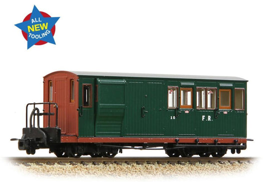 Ffestiniog Railway Brake Third No. 10 FR Green with Red Ends