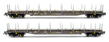 Pre-Owned Cargowaggon IGA Bogie Flat RailAdventure Barrier Set (2) with concrete panel weights