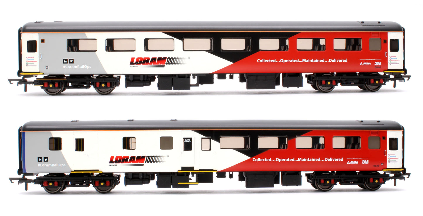 Set of 2 Mk2F Loram Rail Operations No.6046 & 9525 Coaches