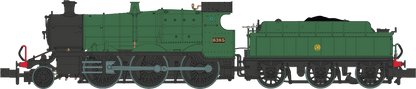GWR Churchward Built 63xx 2-6-0 Mogul 6385 Shirt Button Green - DCC Fitted