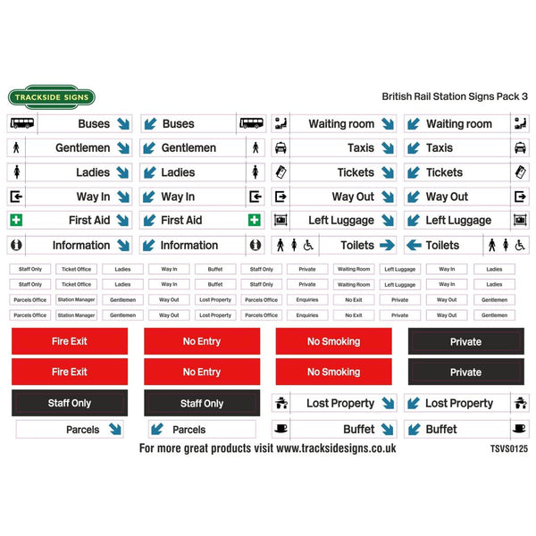 Trackside Signs TSVS0125 British Rail General Station Signs – Rails