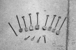 Garden Tools Pack - Spades Shovels Forks - UNPAINTED - 13pcs