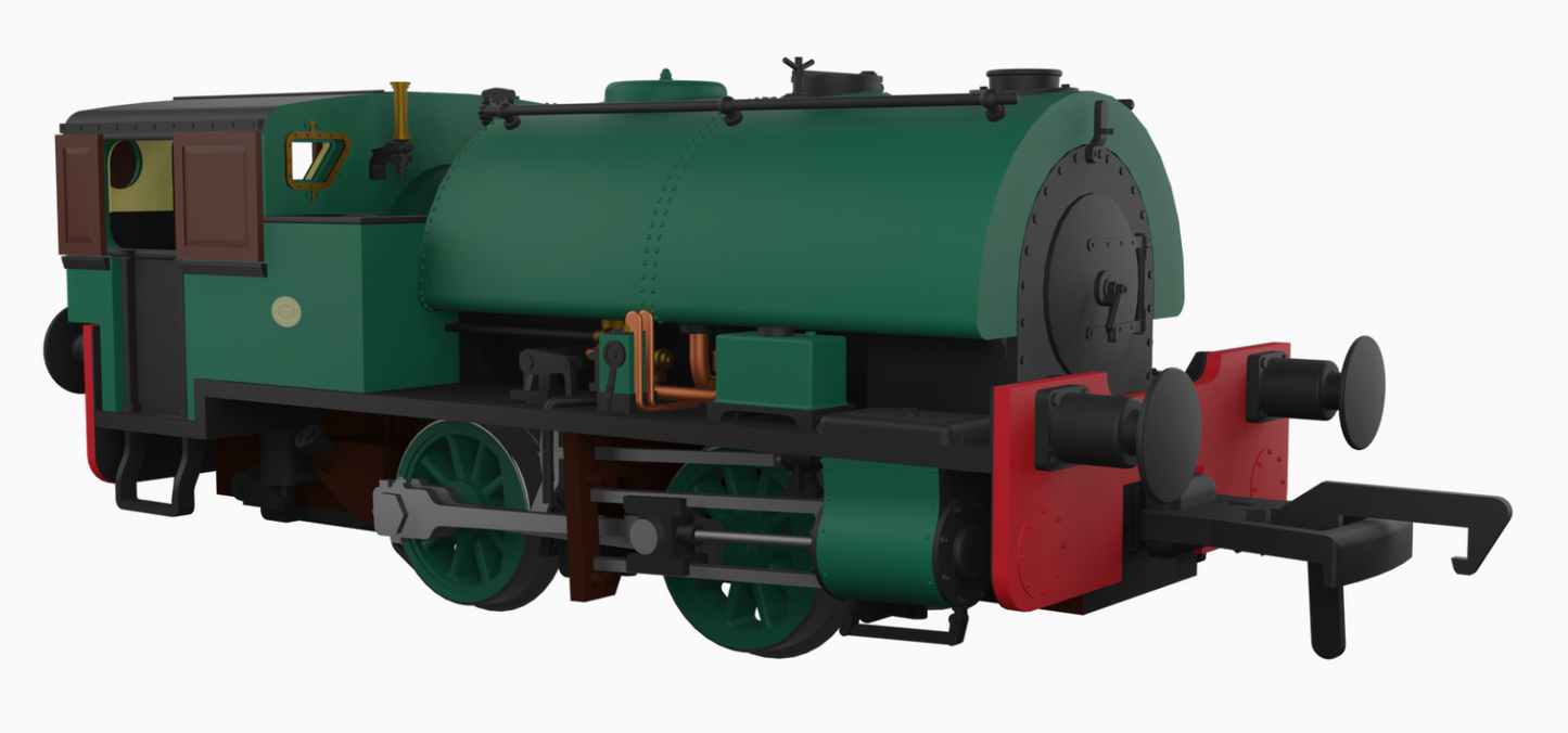 Port of Par Bagnall - Unlined Dark Green Steam Locomotive - DCC Sound