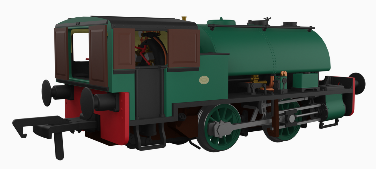 Port of Par Bagnall - Unlined Dark Green Steam Locomotive