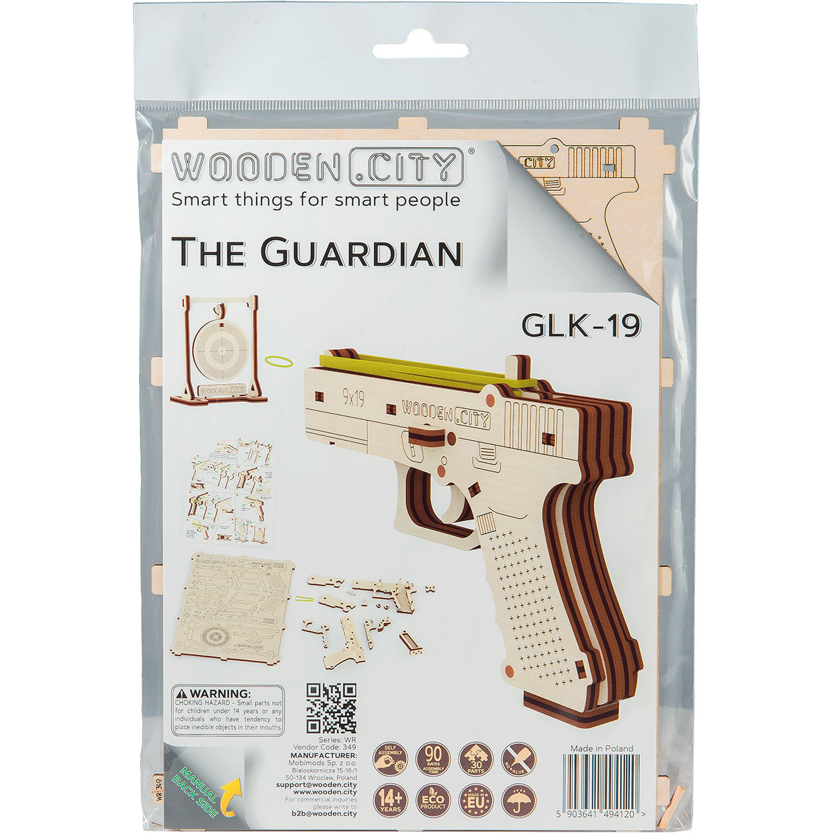 3D Wooden Gun Puzzle – The Guardian GLK-19