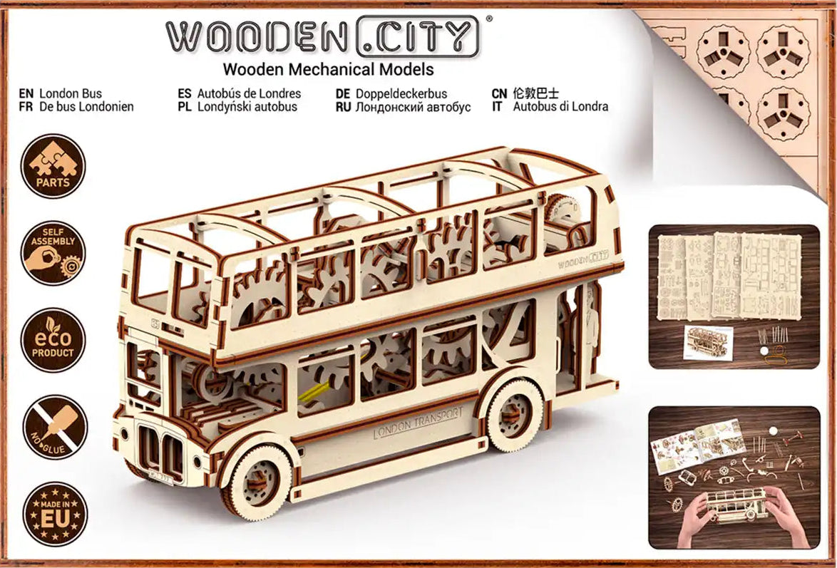 3D Wooden Bus Puzzle – London Bus