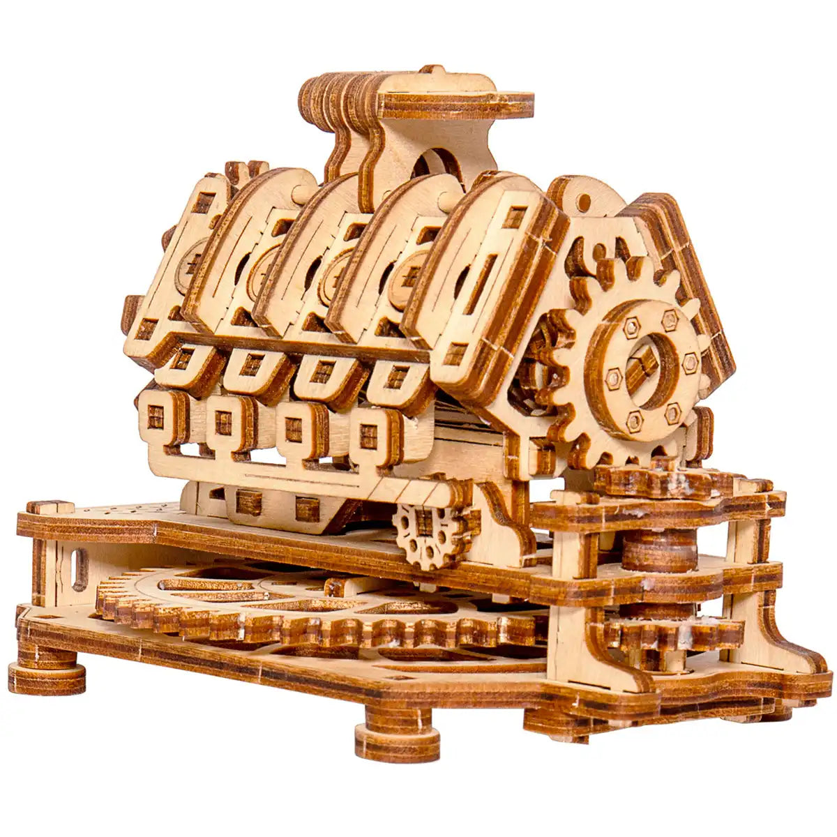 3D Wooden Mechanical Puzzle – V8 Engine