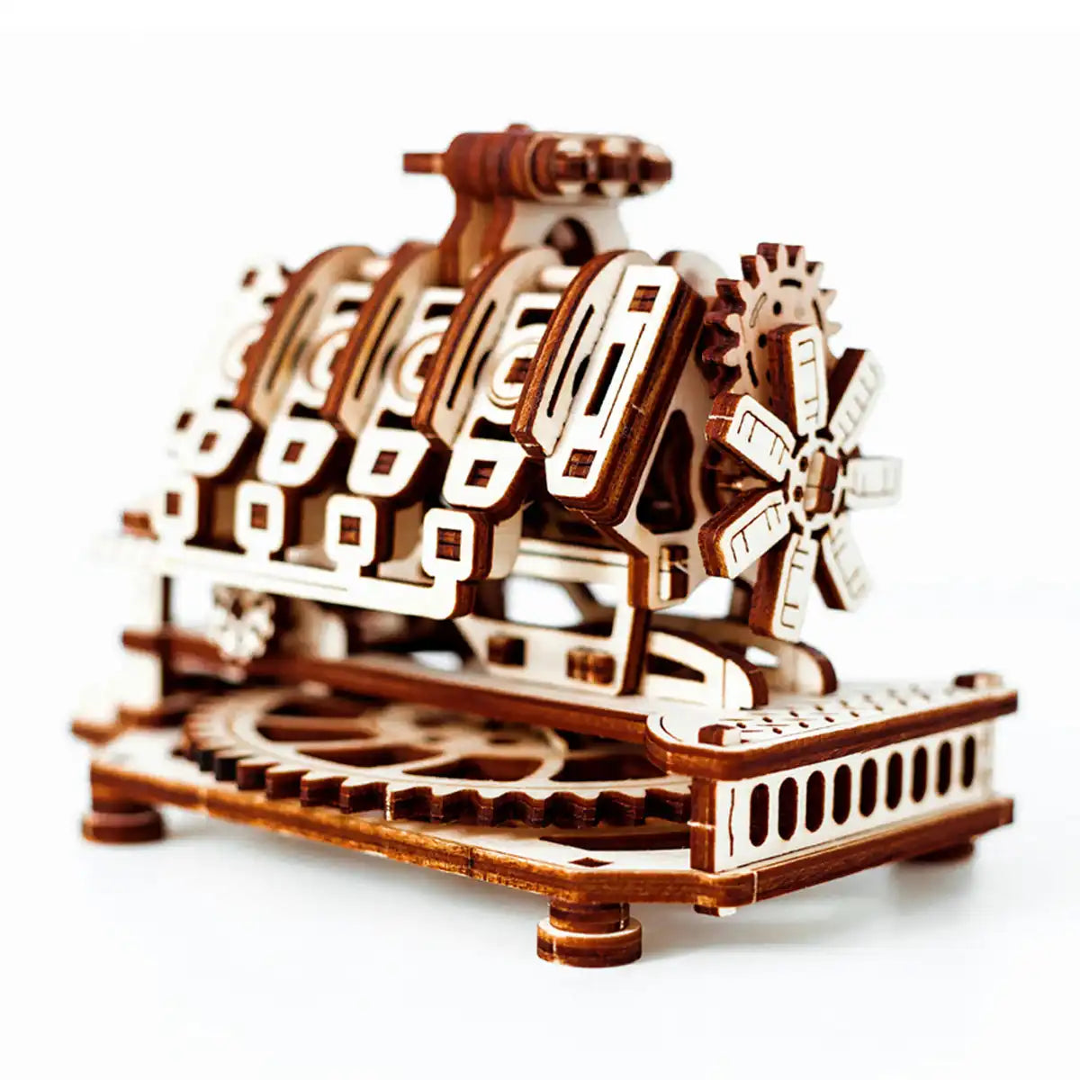 3D Wooden Mechanical Puzzle – V8 Engine