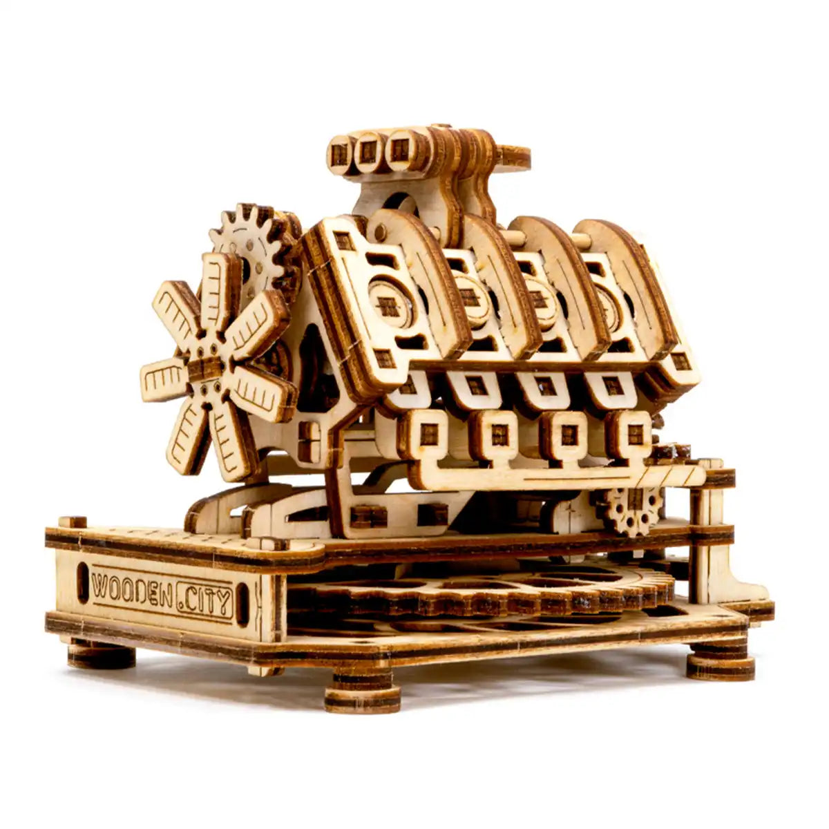 3D Wooden Mechanical Puzzle – V8 Engine