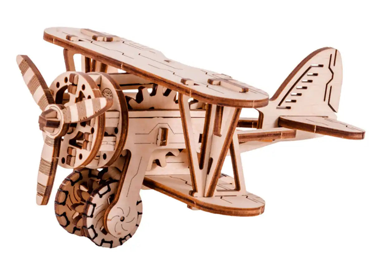 3D Wooden Plane Puzzle – Biplane