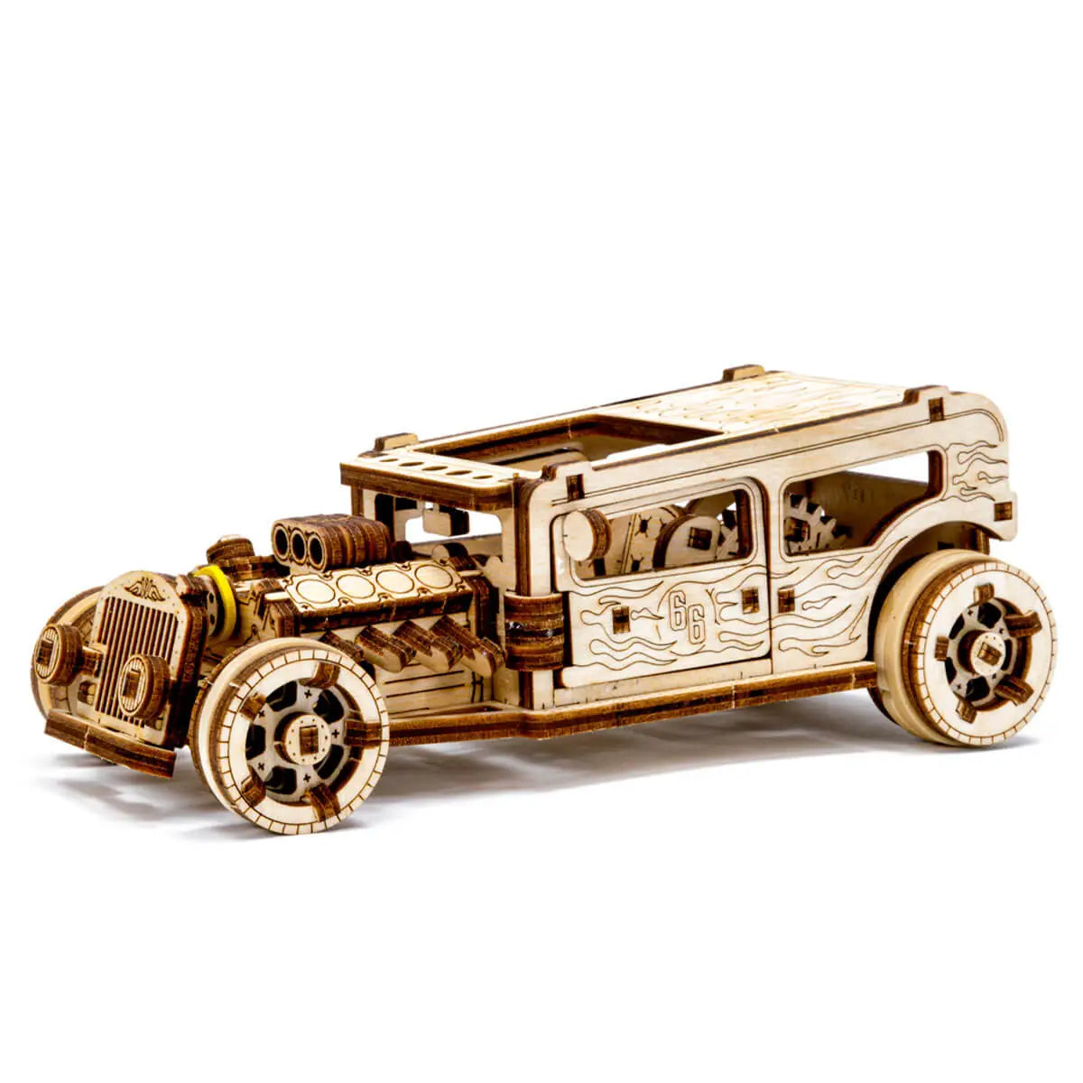 3D Wooden Car Puzzle – Hot Rod