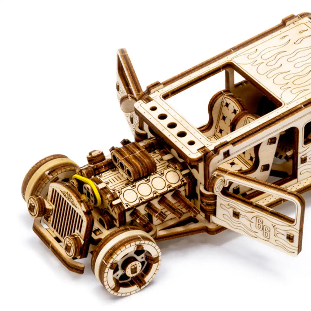3D Wooden Car Puzzle – Hot Rod