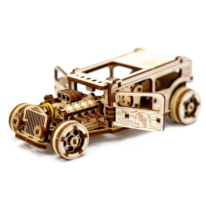 3D Wooden Car Puzzle – Hot Rod