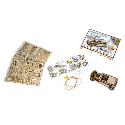 3D Wooden Car Puzzle – Hot Rod