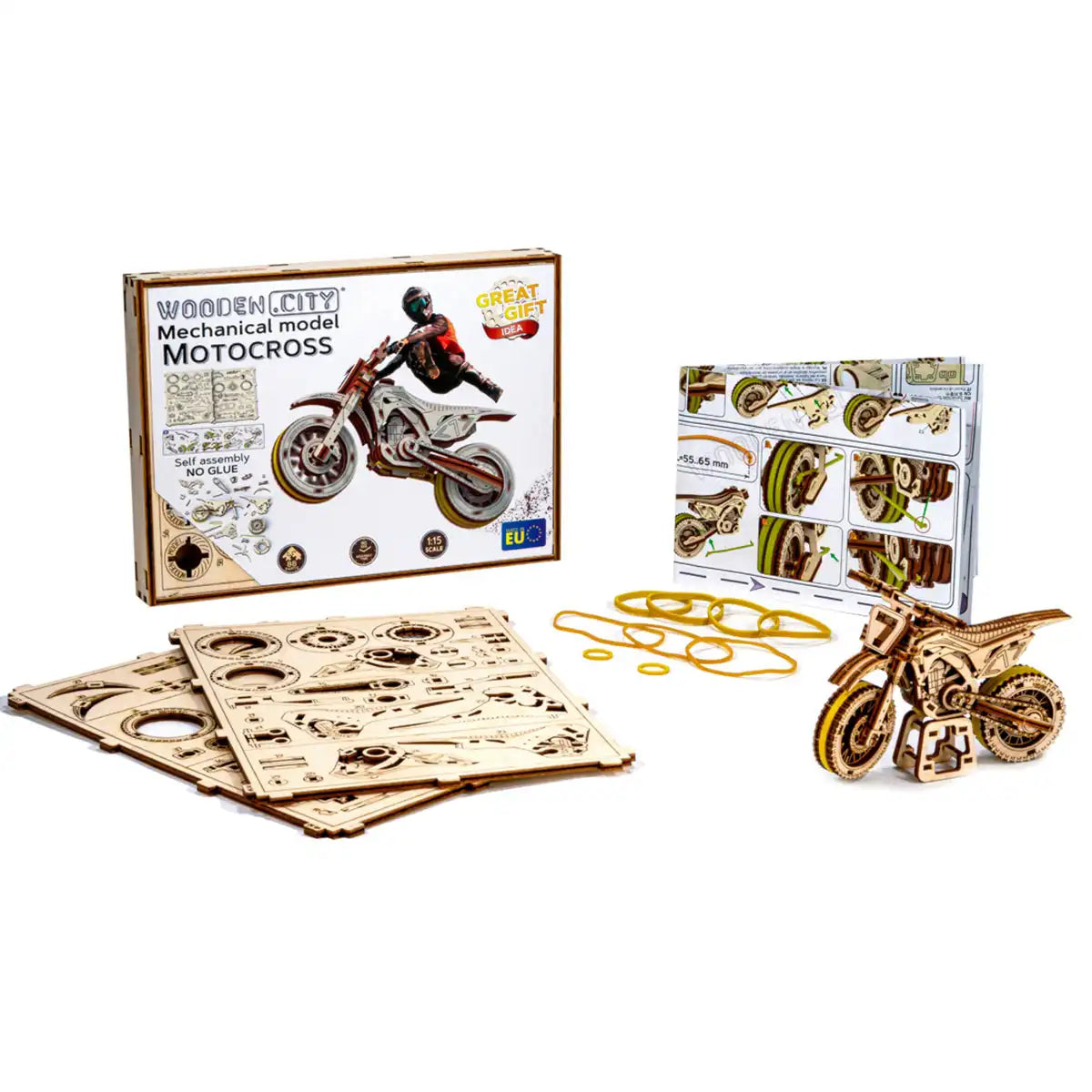 3D Wooden Motorbike Puzzle – Motocross