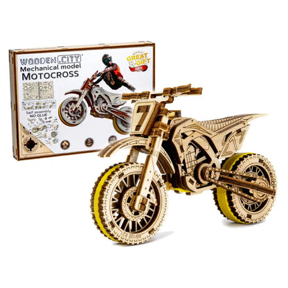 3D Wooden Motorbike Puzzle – Motocross