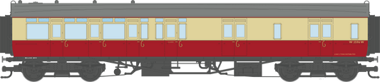 4P-021-604 GWR Corridor Toplight BR Crimson & Cream Brake Third LH W3596W