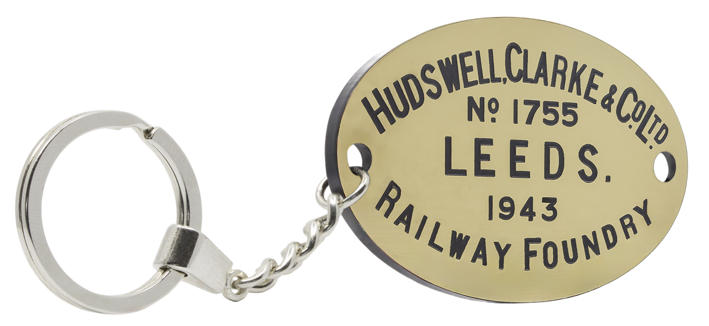 Hudswell Clarke Worksplate Keyring - 1755 LNER 8006