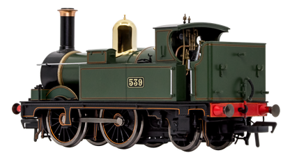 GWR 517 Class 0-4-2 539 Lined G.W. Green Black Frames Steam Locomotive - DCC Fitted