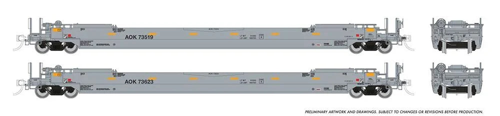 HO 53' Husky-Stack well car 2-Pack: AOK: Single 2-Pack