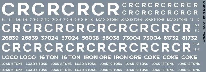 RT-4-4043 Railtec 4-4043 Caledonian Railway CR freight goods markings