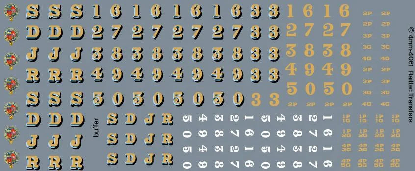 S&DJR Somerset & Dorset locos (blue shading) OO Gauge Waterslide Decals